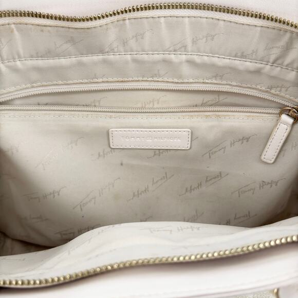 Tommy Hilfiger Tote Handbag - Canvas Large Bag with Leather Handles AW12310 - Picture 5 of 16